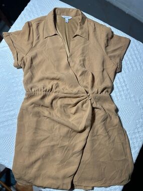 Nine West Camel Short-Sleeve Wrap Dress - XXL